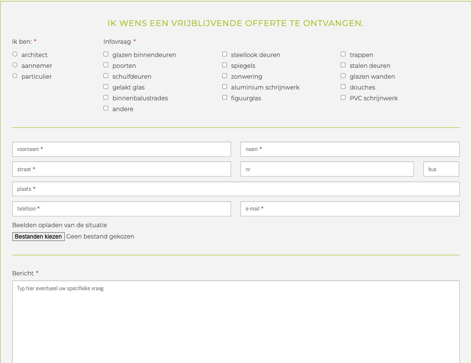 SEO contactformulier