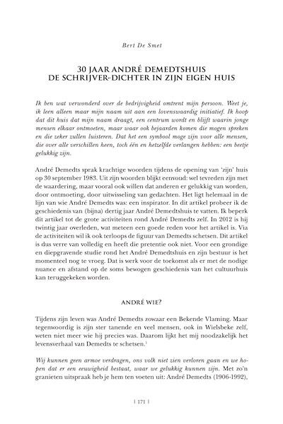 Leiesprokkels 2011-2012 - Bert De Smet - 30 jaar André Demedtshuis