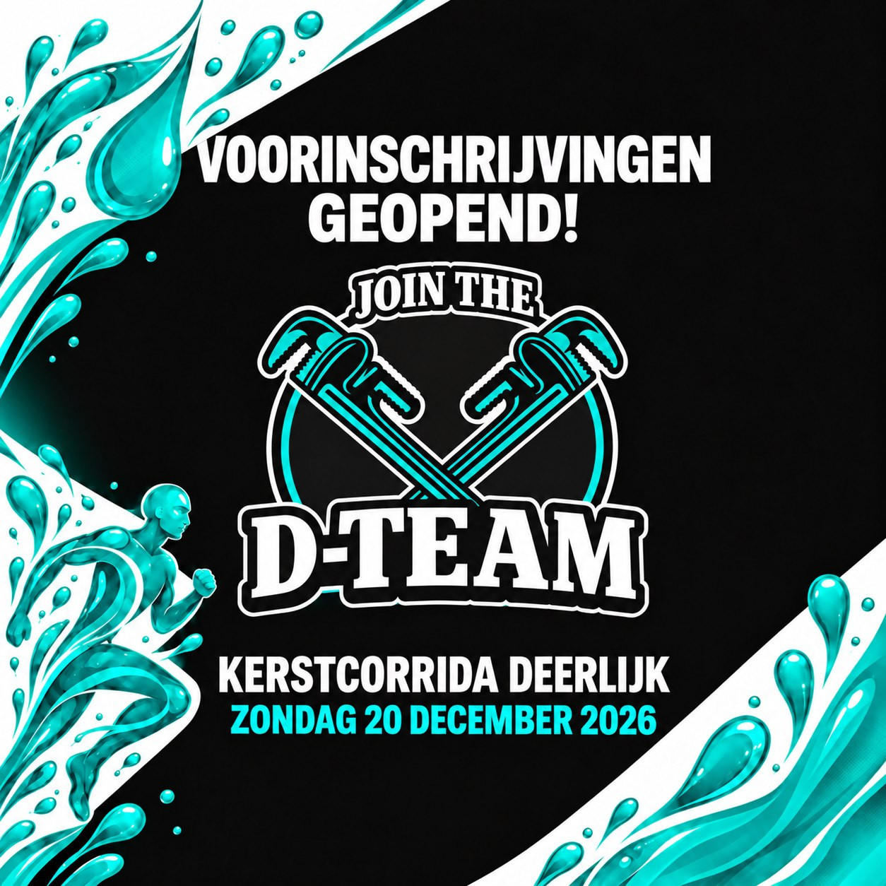 Op zondag 20 december loopt het D-Team opnieuw de Kerstcorrida. Loop jij mee?
