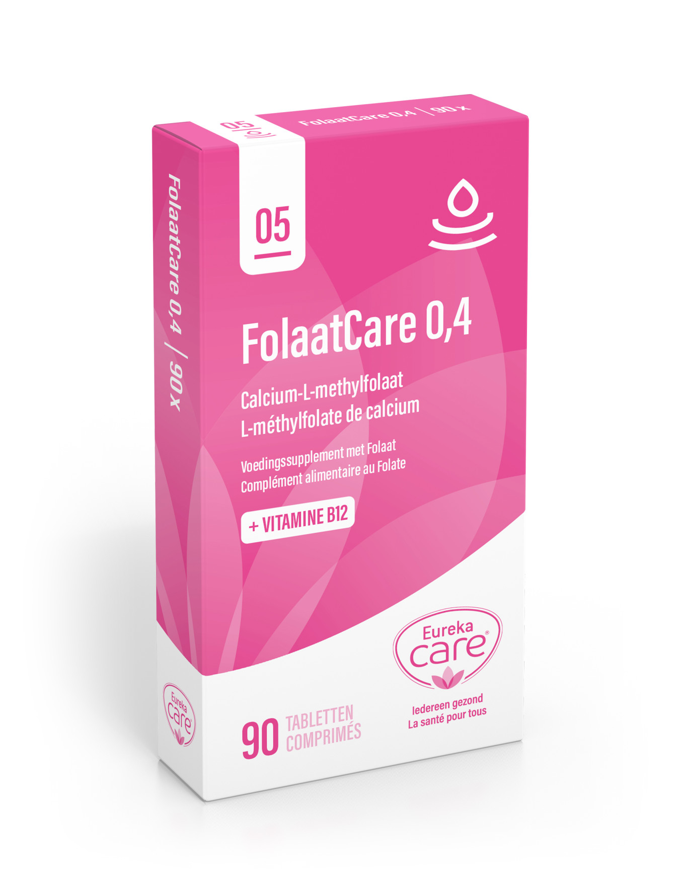 Folaat — L-méthylfolate actif et vitamine B12, 90 comprimés vegan