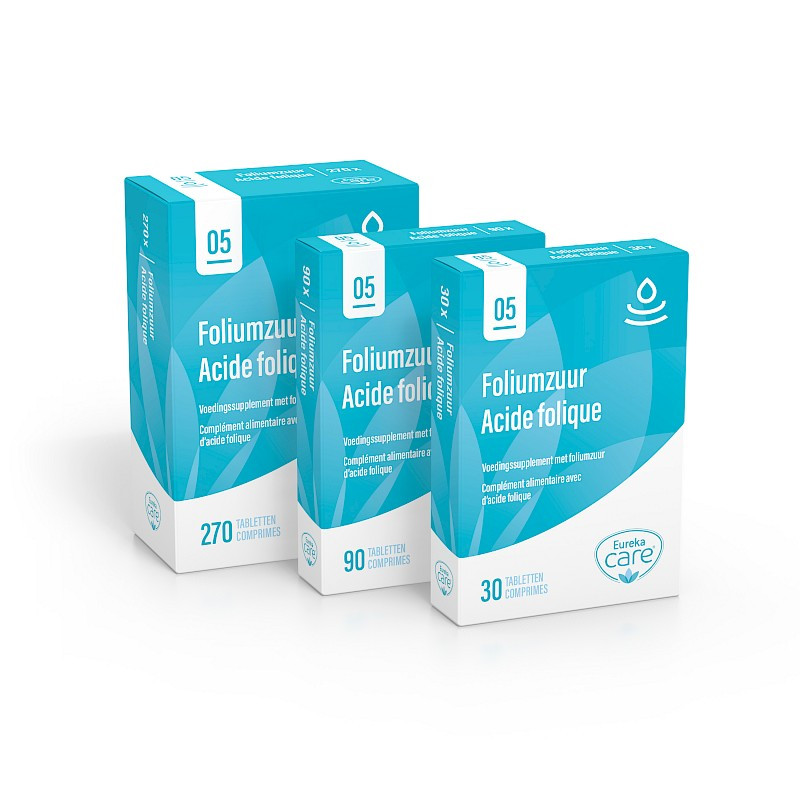 Acide Folique Euréka Care 400 µg en formats 30, 90 et 270 comprimés