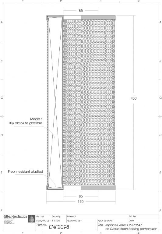 Tekeningen industriële filtratieproducten