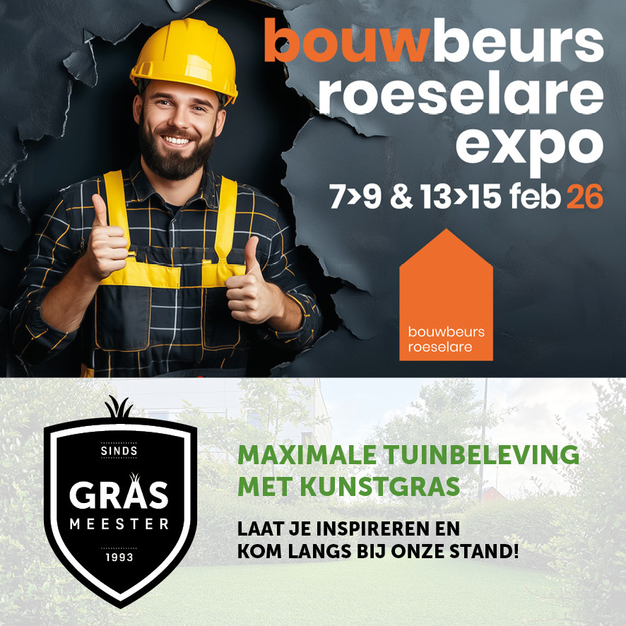 Grasmeester kunstgras - Bezoek ons op Bouwbeurs Roeselare