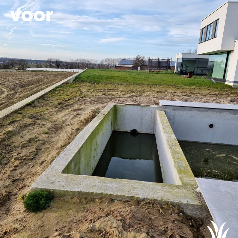 Grasmeester kunstgras - Filtersysteem netjes weggewerkt onder kunstgras