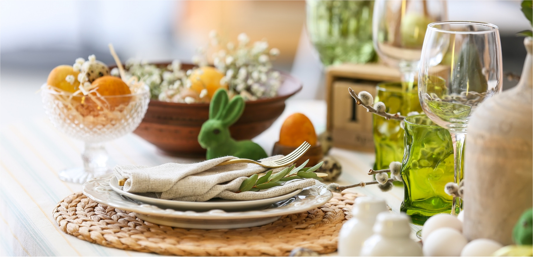 Table set for Easter meal