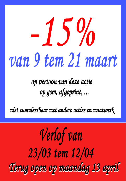 actie maart Voor verlof A4