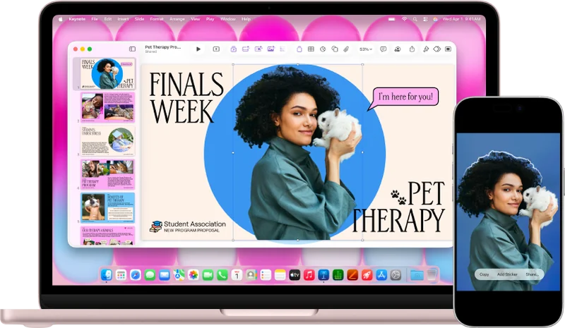 MacBook Air en iPhone met dezelfde content
