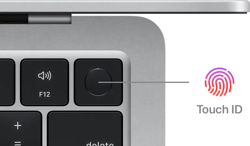 Toetsenbord van een MacBook met Touch ID