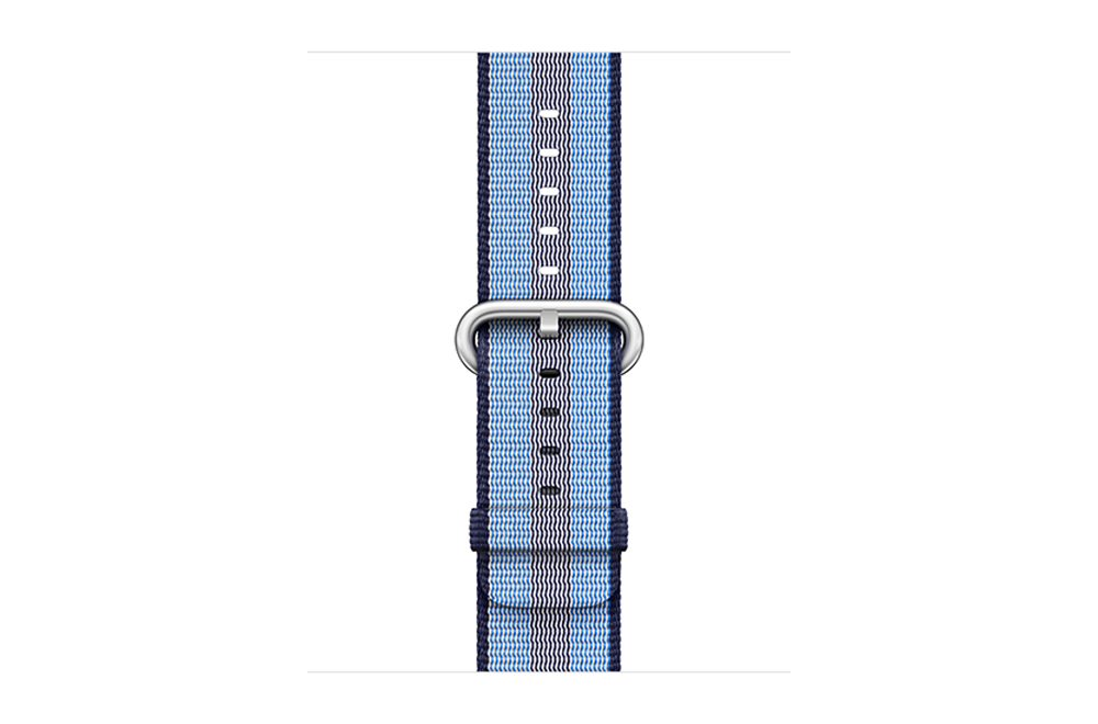 watchband-middernachtblauw gestreept-geweven-38mm