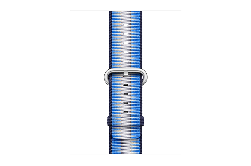 watchband-middernachtblauw gestreept-geweven-42mm
