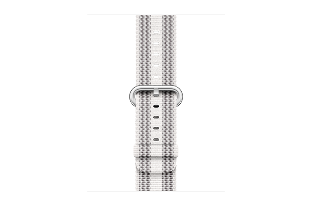 watchband-wit gestreept-geweven-38mm