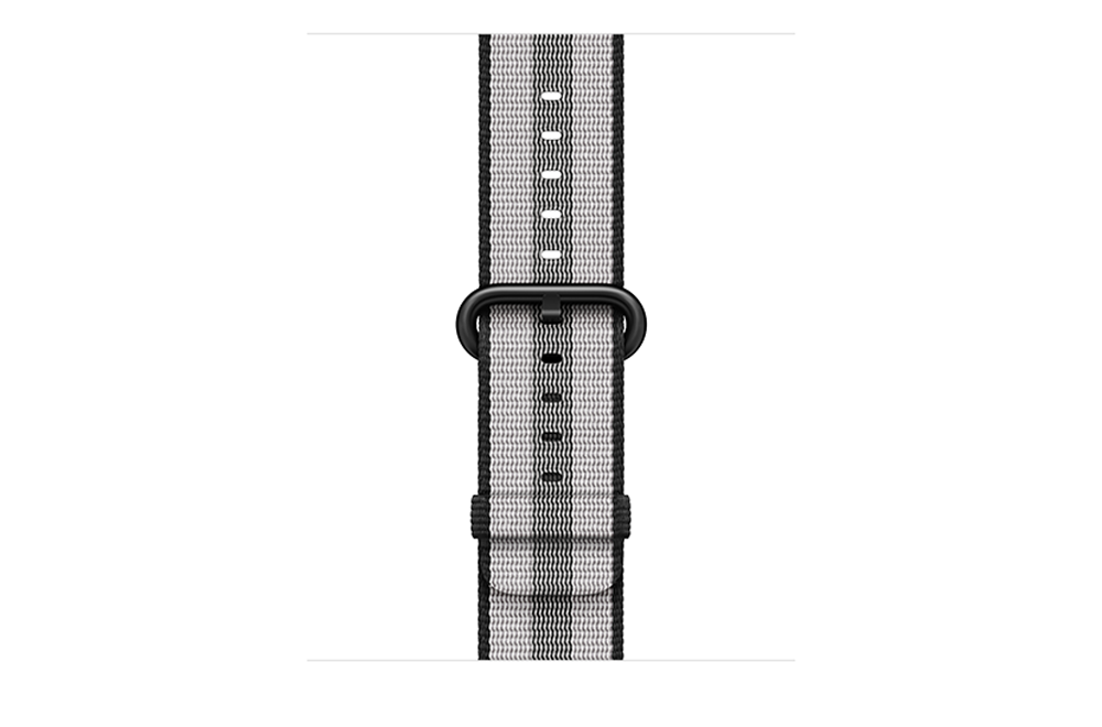 watchband-zwart gestreept-geweven-42mm