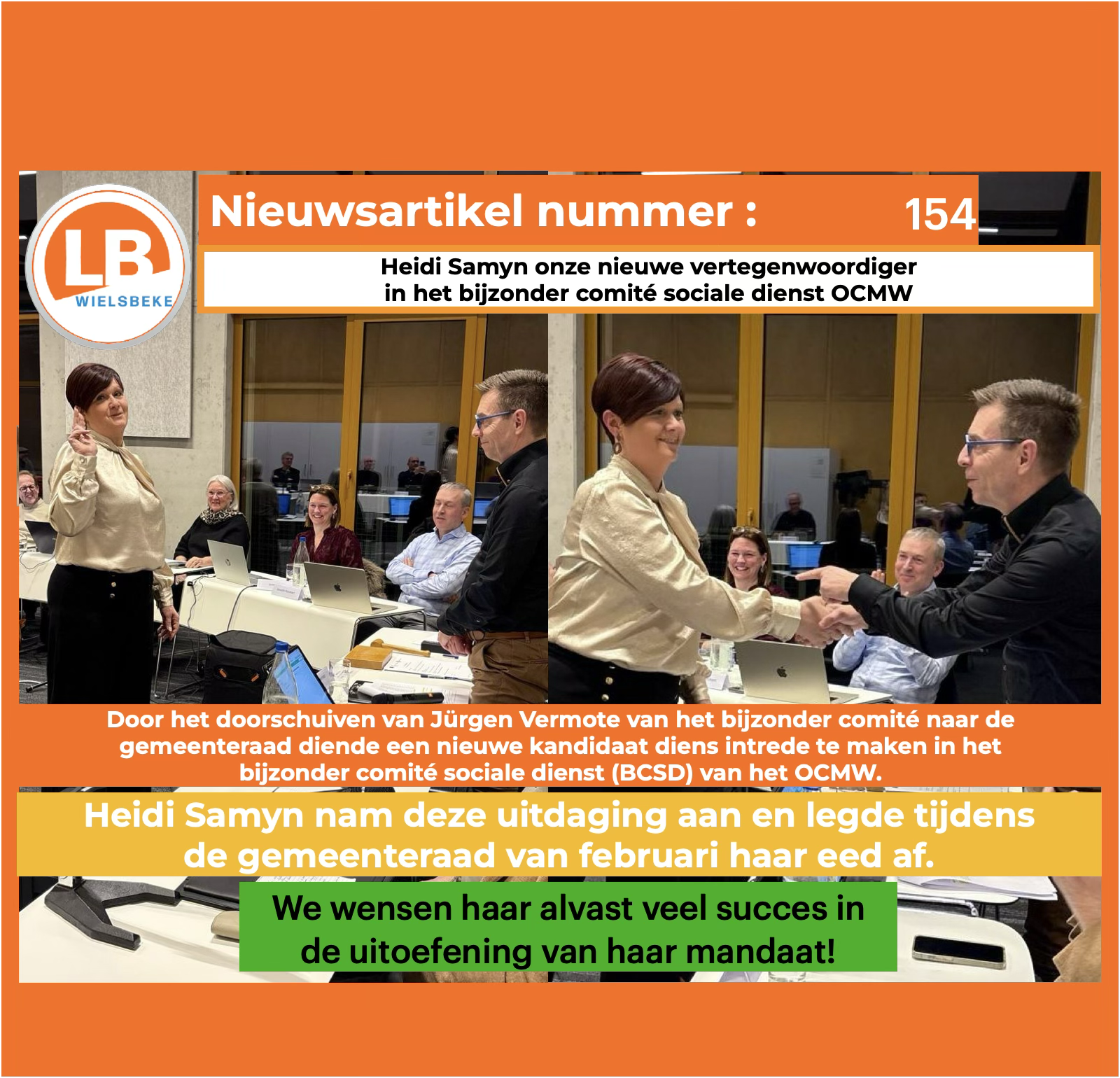Heidi Samyn onze nieuwe vertegenwoordiger in het bijzonder comité sociale dienst OCMW