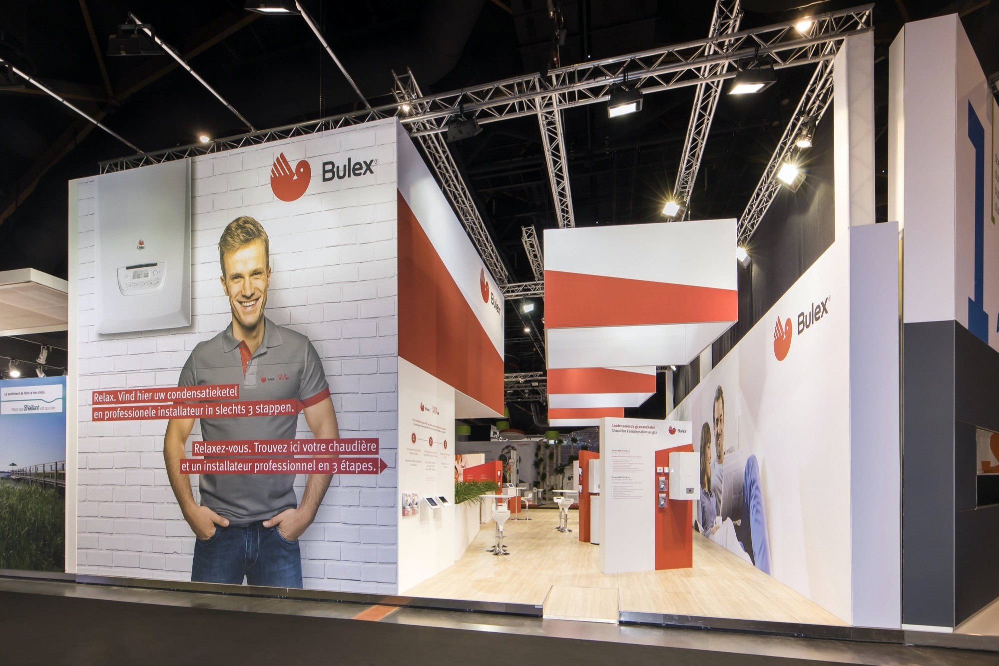 Bulex Voor Bulex realiseerden wij een moderne beursstand op maat, volledig afgestemd op de uitstraling en producten van het merk. Met een doordachte standenbouw zorgden we voor maximale zichtbaarheid en een professionele presentatie op de beursvloer.