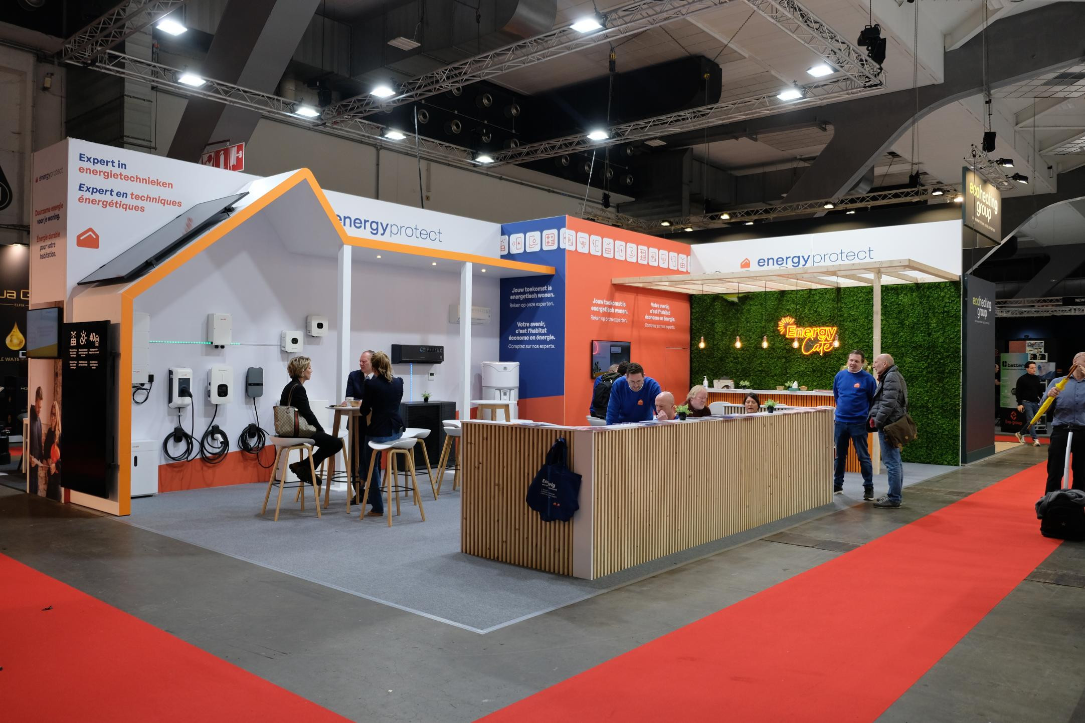 Beursstand voor Group Protect op de Batibouw. Batibouw beursstand