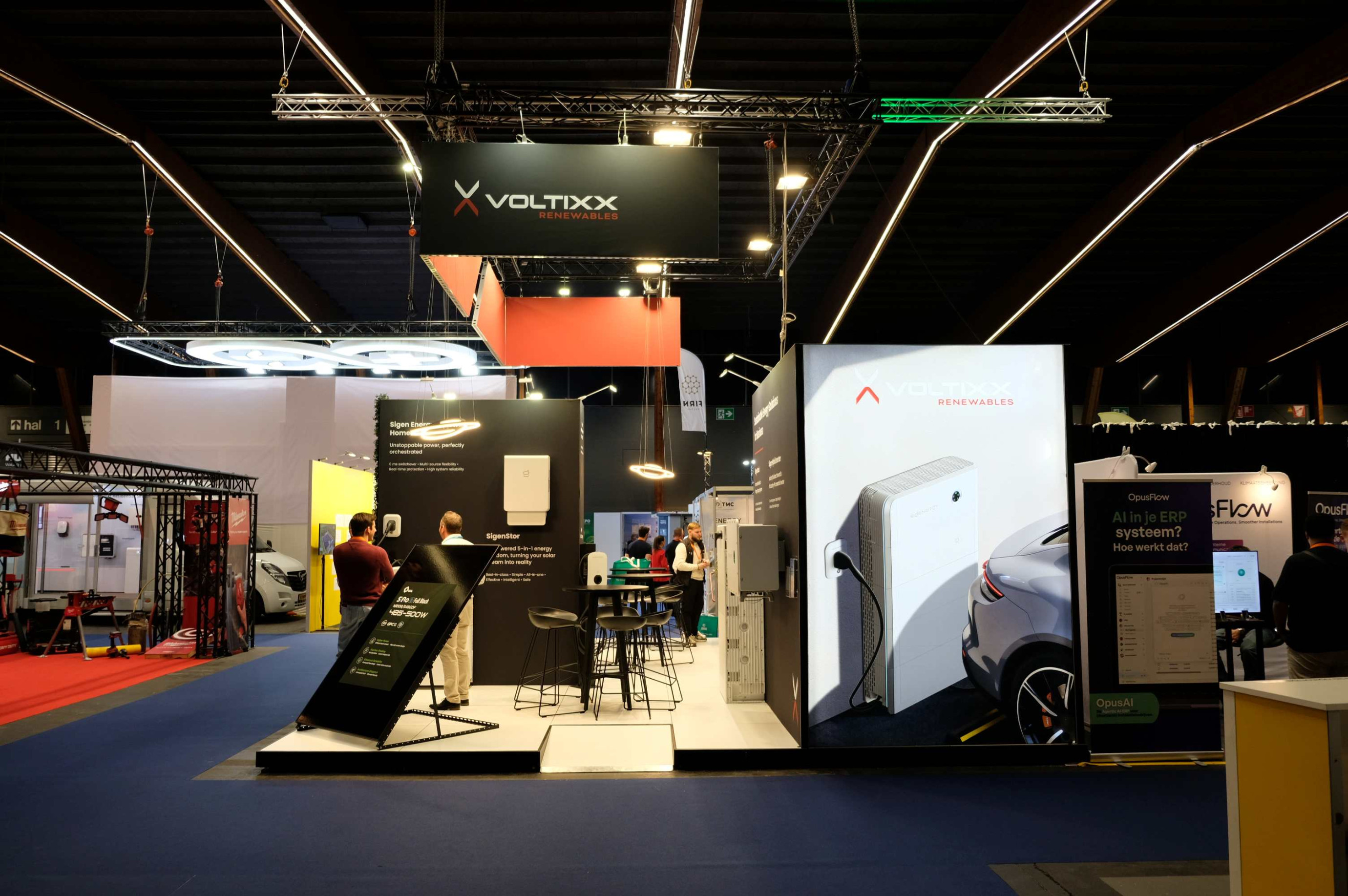 Voltixx Standenbouw voor Voltixx op Sustainable Solutions in Kortrijk<br /><br />Voor Voltixx realiseerden we de beursstand op Sustainable Solutions in Kortrijk. Een professionele beursstand die hun expertise in energie en duurzame oplossingen krachtig in de kijker zet.<br /><br />Van concept en ontwerp tot productie en opbouw: wij zorgden voor een stand die volledig aansluit bij de uitstraling van Voltixx.