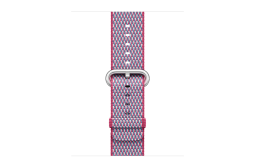 watchband-bessenrood geruit-geweven-42mm