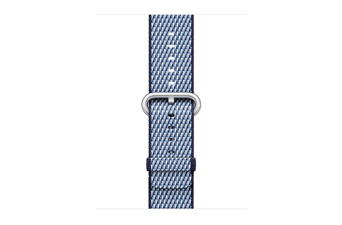 watchband-middernachtblauw geruit-geweven-38mm