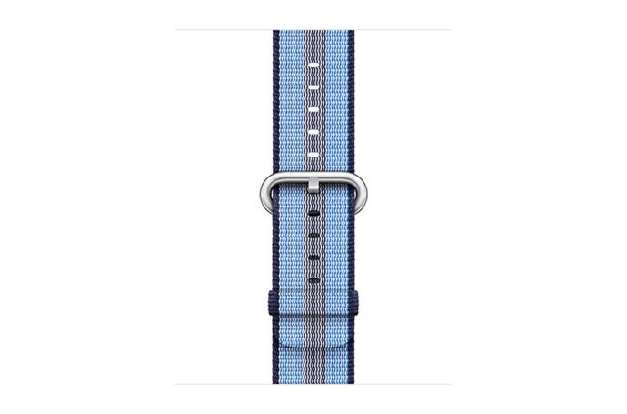 watchband-middernachtblauw gestreept-geweven-38mm