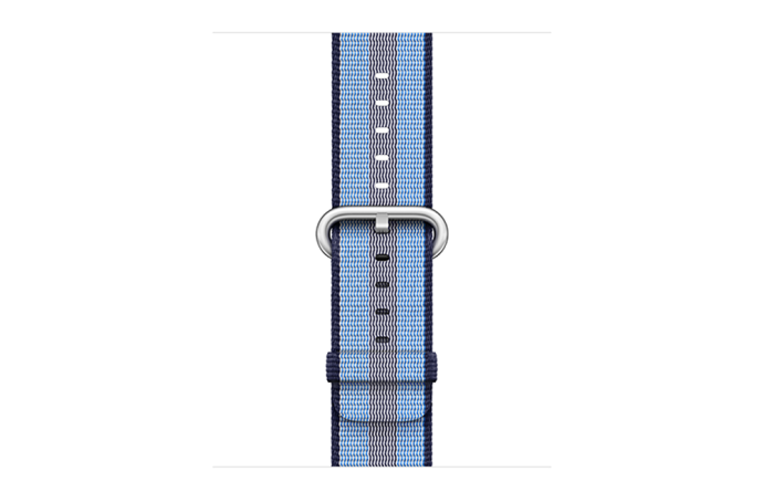 watchband-middernachtblauw gestreept-geweven-42mm