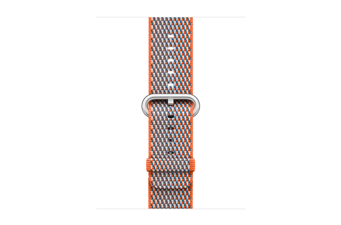 watchband-sinaasappel geruit-geweven-42mm