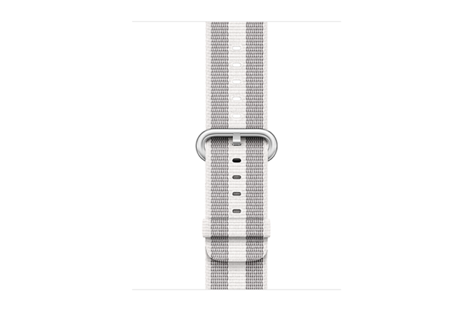 watchband-wit gestreept-geweven-42mm