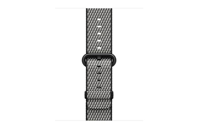 watchband-zwart geruit-geweven-42mm