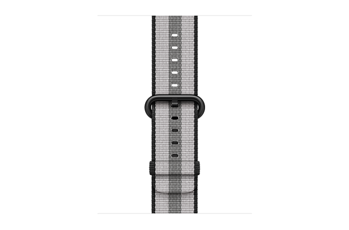 watchband-zwart gestreept-geweven-38mm