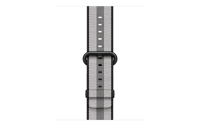 watchband-zwart gestreept-geweven-42mm