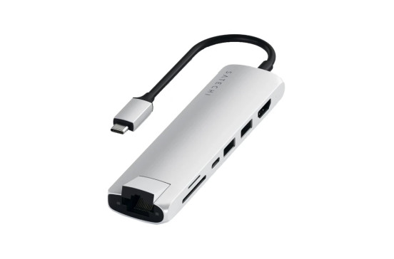 Satechi-Type-C-Slim-Multiport-Ethernet-Adapter---Silver