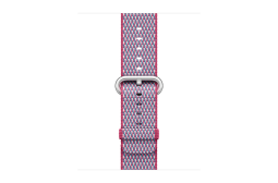 watchband-bessenrood geruit-geweven-38mm