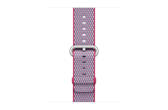 watchband-bessenrood geruit-geweven-42mm