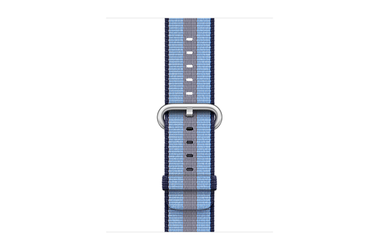 watchband-middernachtblauw gestreept-geweven-38mm