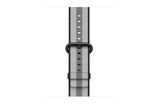 watchband-zwart gestreept-geweven-38mm